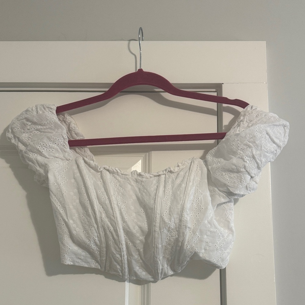 Wild Fable White Eyelet Off-Shoulder Blouse